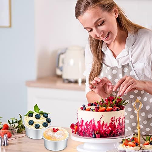 Domensi 24 Pack Small 4in Cake Pan Aluminum Round Cake Baking Pans