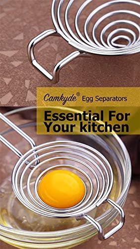 CAMKYDE Stainless Steel Egg Separator, Set of 2, Red