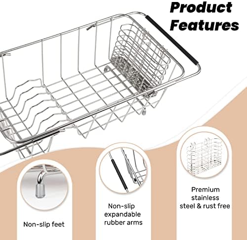 Expandable Stainless Steel Dish Drying Rack