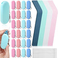 Zubebe 24 Set Silicone Straws with Case Foldable for Travel 4 Colors