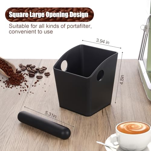 Espresso Knock Box - Shock-Absorbent Durable ABS Coffee Grounds Knock