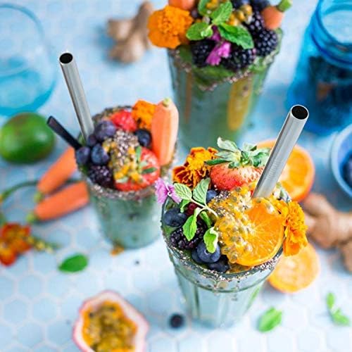[Angled Tips] 5 Pcs 10" Reusable Bubble Tea Straws & Smoothie Straws