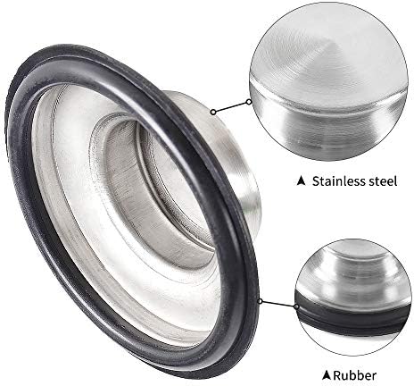 CORNERJOY 2 PCS Stainless Steel Kitchen Sink Stopper, Large Wide Rim