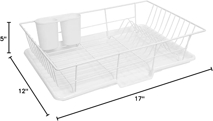 Sweet Home Collection Space-Saving 3-Piece Dish Drainer Rack Set: Efficient - Image 2