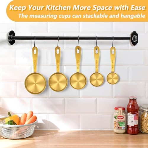 Gold Measuring Cups & Spoons Set for Cooking, 13pcs