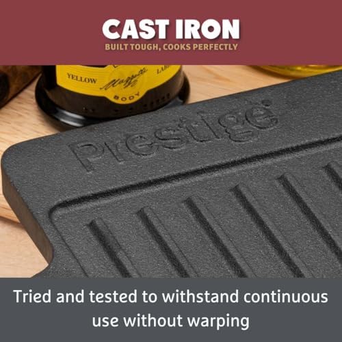 Prestige Cast Iron Cookware Set – 6 Piece, Burger Press, Small &