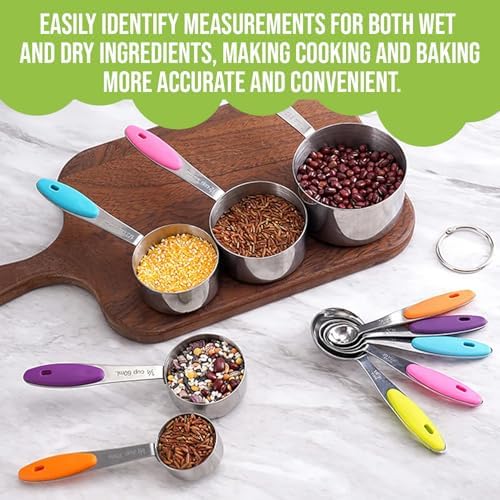 Measuring Spoons Set, Stainless Steel Measuring Spoons for Cooking and