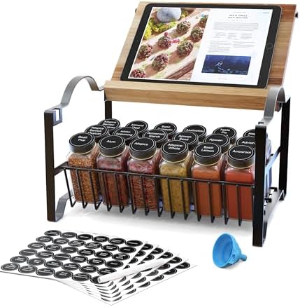 Joben Oligey 3 Tier Spice Rack Organizer with Bamboo Top Tablet