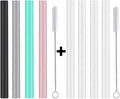 ALINK Reusable Silicone Boba Tea Straws, Pack of 8 with Brush and Case