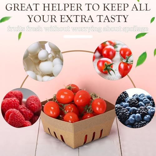 Watersay 50 Pack Pint Berry Basket Cardboard Containers Strawberry