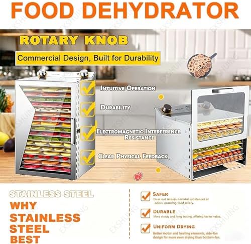 Dehydrator Machine, 400W/800W, 8 Trays