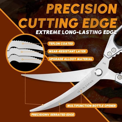 Huusk Kitchen Scissors for Food - Multifunction Kitchen Shears Heavy