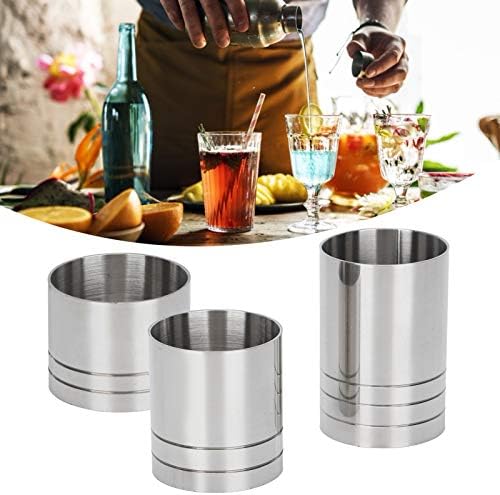Brushed Stainless Steel Cocktail Jigger Bar Drink Measuring Cup Set