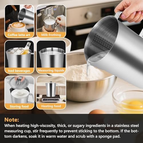 Stainless Steel Measuring Cup with Lid 2L 70 OZ