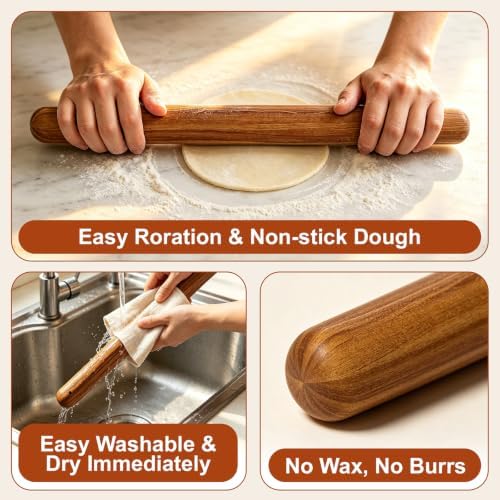 Silicone Baking Mat Set with Rolling Pin and Dough Scraper