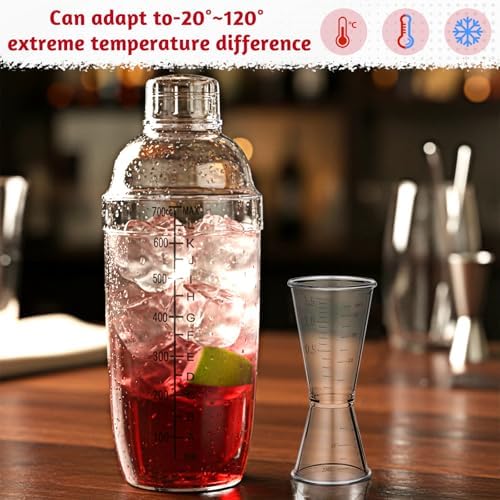 8 Pack Cocktail Shaker Set, 6 Pcs 24 oz Drink Shaker 2 Pcs