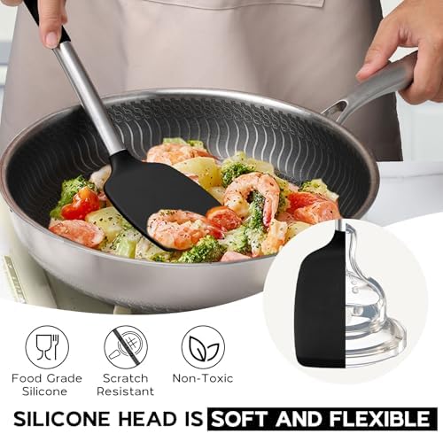 Onader 15-Piece Silicone Kitchen Utensil Set, Black