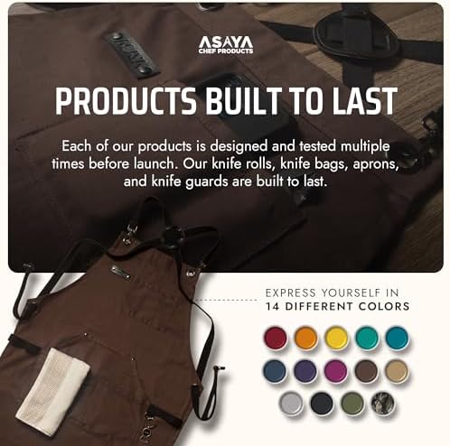 Asaya Chef and BBQ Apron with Bottle Opener and Hand Towel - 10oz
