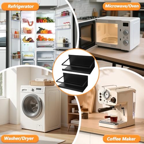 4-Pack Black Magnetic Spice Racks for Refrigerator