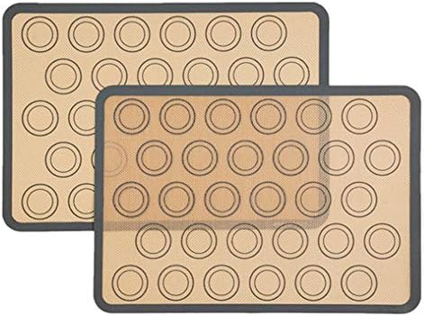 2 Pack Silicone Macaron Baking Mat, Non Stick Heat Pastry Sheet, Round