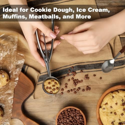 3Pcs Ice Cream Scoop, Cookie Scoops, Stainless Steel Cookie Scooper