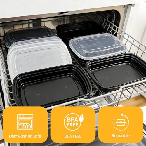 30Pack-24oz Meal Prep Containers Reusable with Lids - BPA-Free Plastic