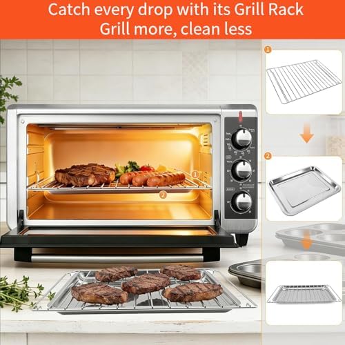 GCQ 2PCS Set Convection Toaster Oven Replacement Tray Rack for