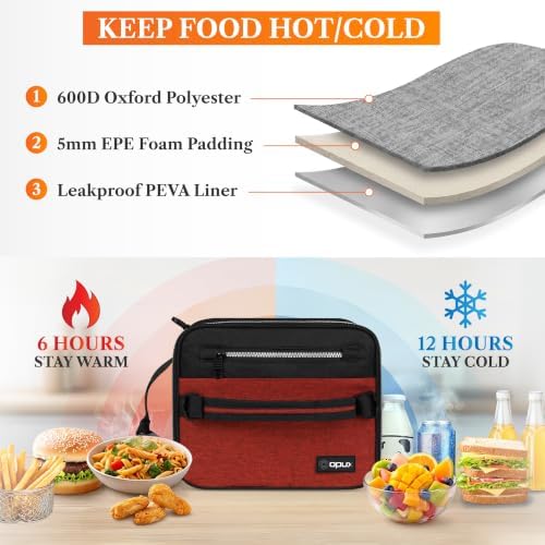 opux Insulated Soft Lunch Bag, Red
