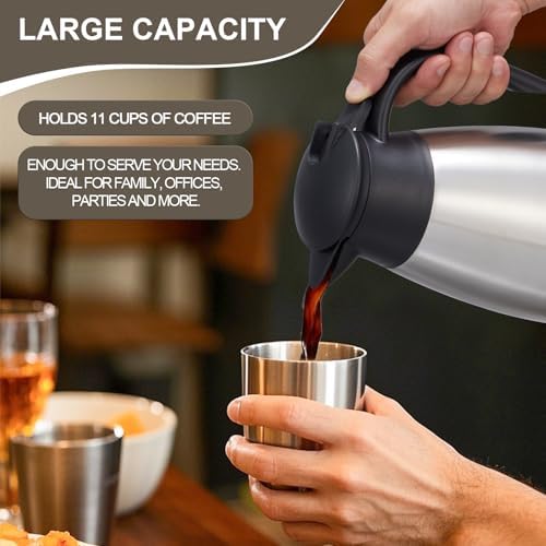 TIPTAP 70oz Thermal Coffee Carafe, Stainless Steel Insulated Vacuum