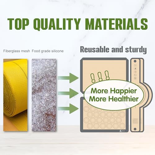 Silicone Baking Mat 4-Pack: 2 Sourdough Bread Slings for Dutch Oven +