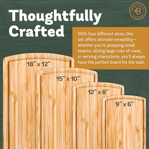 Bamboo Cutting Boards for Kitchen, Extra Large Wooden Chopping Board