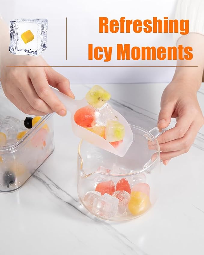 Brigii Ice Cube Tray with Lid&Bin, Ice Cube Mold with 56 Cubes, Stackable Ice - Image 6