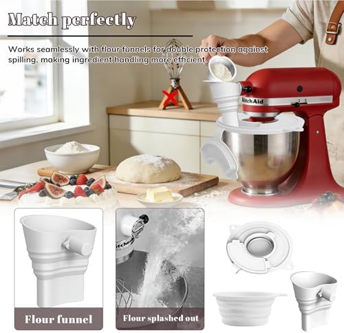 Flour Funnel for Kitchen Aid Mixer Flour Funnel for Stand Mixer 3-in-1