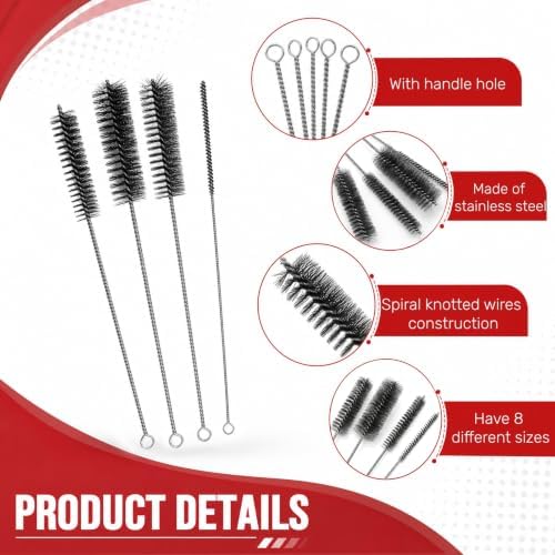 ZOOFOX 8 Pack 16 Inch Extra Long Pipe Cleaning Brush Set, Stainless