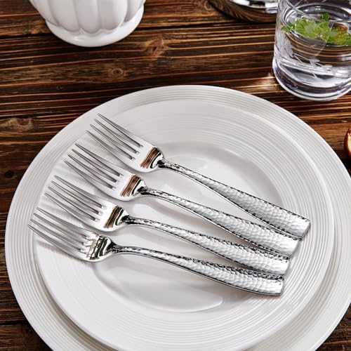 KEAWELL Premium Louis 4-Piece Hammered Salad Fork Set