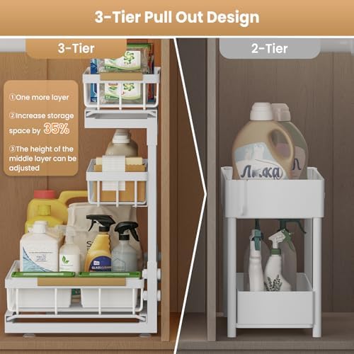 Under Sink Organizer and Storage for Bathroom and Kitchen - 1 Pack