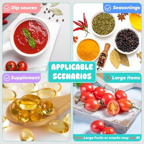 LIEMAND 6PCS Salad Dressing Container to Go, Leakproof Reusable