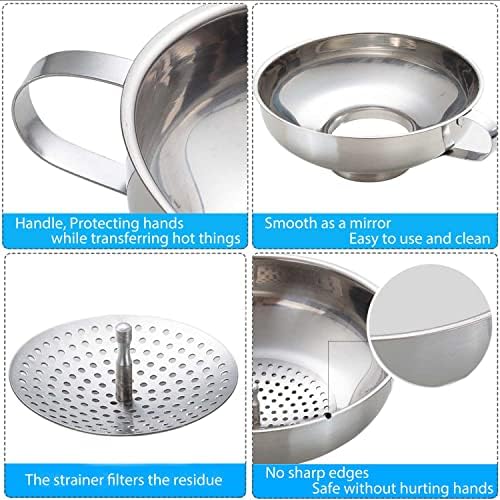 Kalave Canning Funnel, Food Grade Stainless Steel Canning Funnels with
