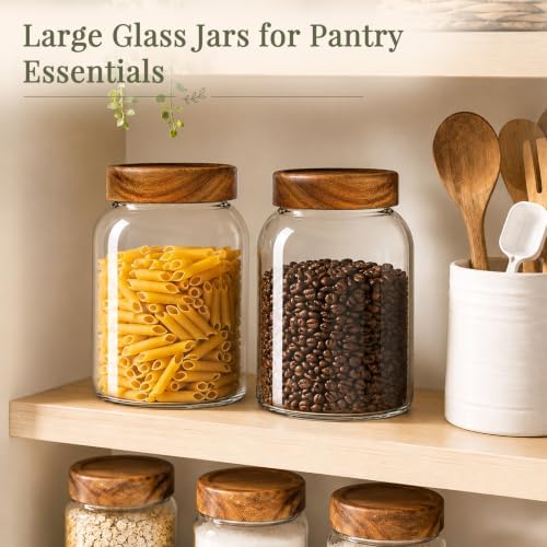 CONNOO 2Pcs-66oz Glass Storage Containers with Lids