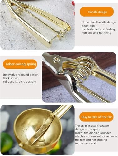 Cookie Scoop Set of 3 - Stainless Steel Ice Cream Scooper with