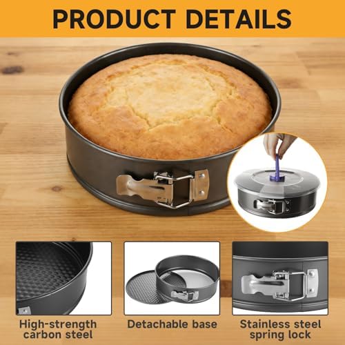 Acrux7 2 Pack 9 Inch Springform Cheesecake Pans with Removable Bottom