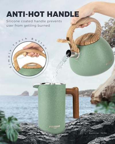 POLIVIAR Tea Kettle and French Press Coffee Maker