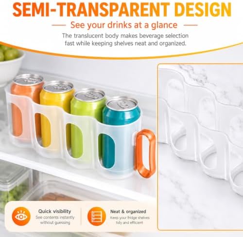 Portable Soda Can Organizer for Cooler, 3 Pieces, Transparent