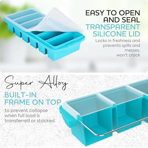 Silicone Freezer Tray With Lid-Soup Freezer Container molds-Large Ice