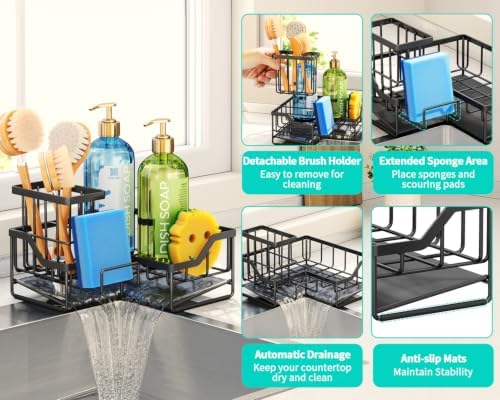 HapiRm L-Shaped Sponge Holder for Kitchen Sink