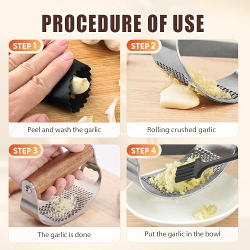Stainless Steel Garlic Presser, Heavy Duty (2)