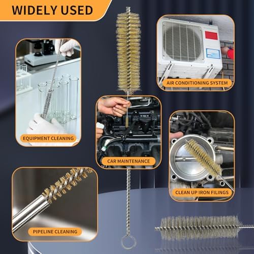 14pcs Brass Wire Brush Stainless Steel Wire Brushes Bottle Brush Set