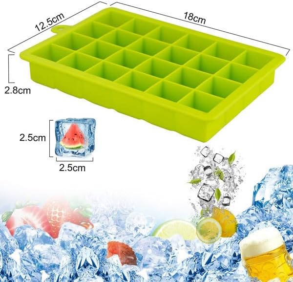 Ice Cube Tray with Lid and Bin, 3 Pack 72 Cubes Silicone Plastic Ice Cubes Trays - Image 8