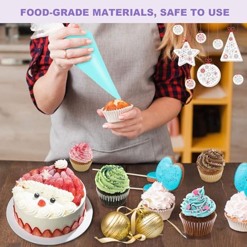 firstake Disposable Piping Bags 16 Inch 100 Pcs, Thickened for Cake