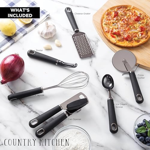 Country Kitchen 6 Pc Essentials Kitchen Stainless Steel Gadget Set
